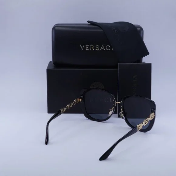 Versace VE4407D GB1/87 Square Sunglasses – Black/Dark Grey  display picture 1
